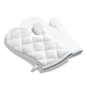 White Oven Mitten - kitchen linen gloves potholders