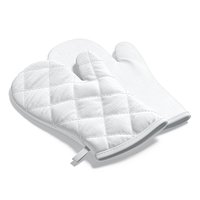 White Oven Mitten - kitchen linen gloves potholders