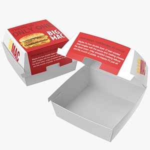 real mcdonald burger boxes 3D