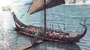 Dromon Galleon Sail Ship - Modular 3D Model model