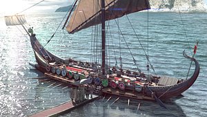 Dromon Galleon Sail Ship - Modular 3D Model