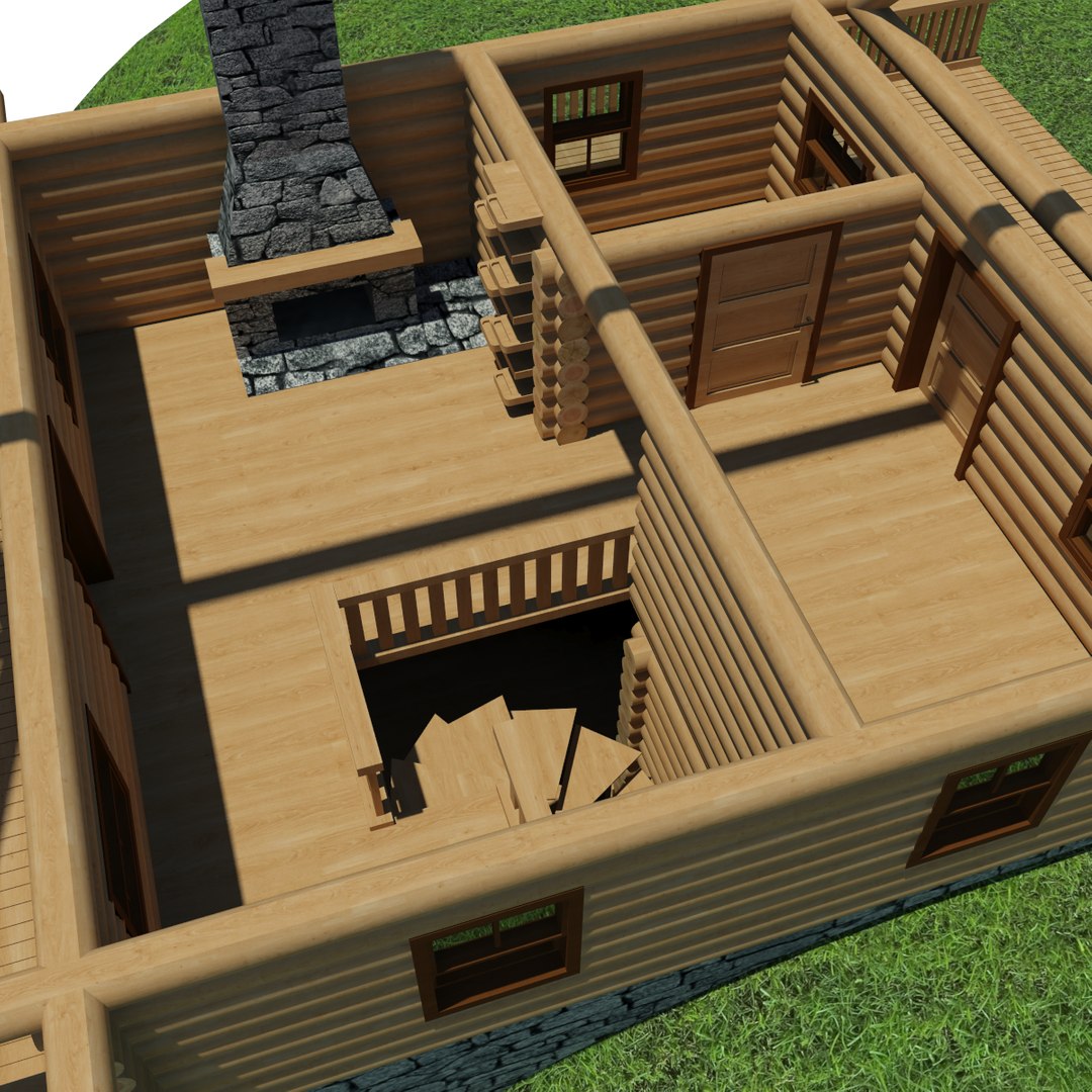 Log House 3d Model