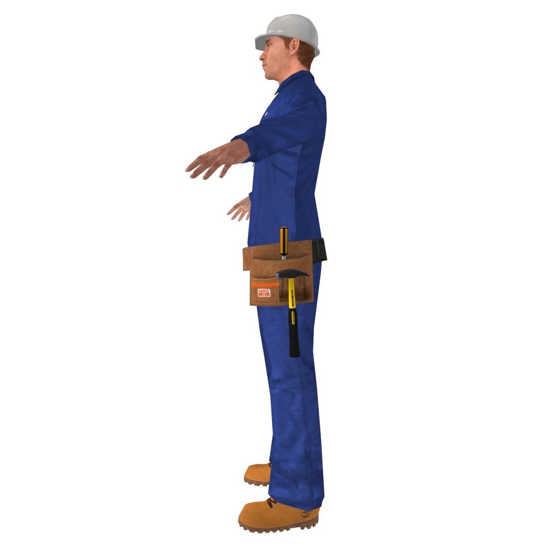 3d Model Rigged Worker Biped Man