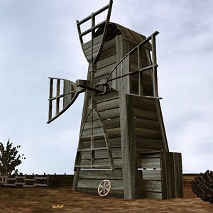 windmill wood 3d model