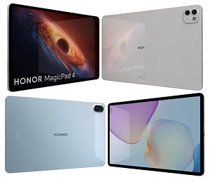 3D Honor Magic Pad 4 White And Huawei MatePad 11 5 2026 Island Blue model