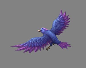 Cartoon Crow - Raven - Blue Bird Monster 3D model