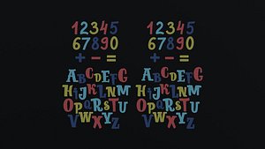 cartoon alphabet 3D model
