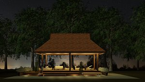 3D Night pavilion 25T07
