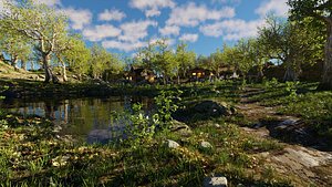 Cabins Scene 3D model