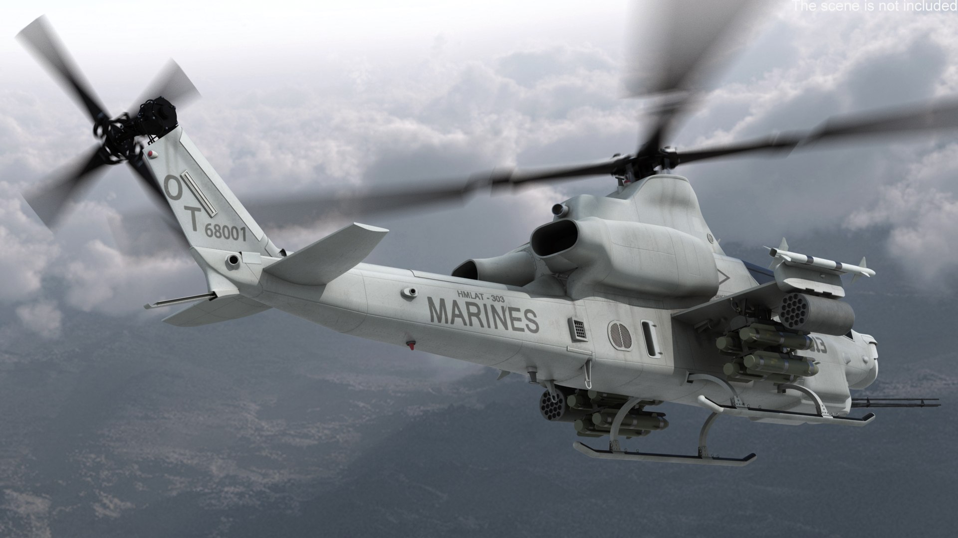 3D Bell AH-1Z Lethal Combat Helicopter Rigged for Maya model ...