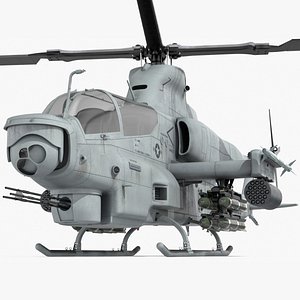 3D Bell AH-1Z Lethal Combat Helicopter Rigged for Maya model