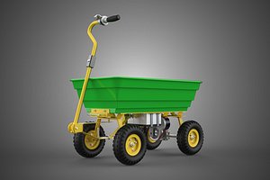 GREEN YELLOW POWER ELECTRIC HAND CART TROLLEY WAGON DOLLY DUMP 4