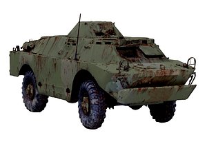 Weathered Green Rusty Armored Reconnaissance Car