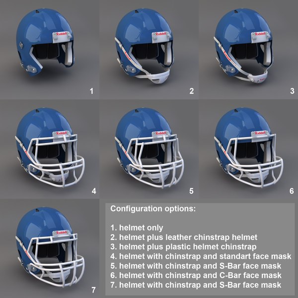 3d american football helmet riddell