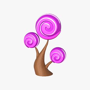 3D Cartoon Candy Tree 12 model