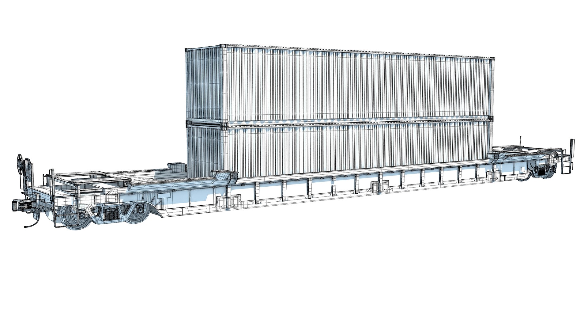 3D Railroad Double Stack Car - TurboSquid 1606364