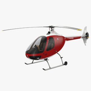3D Guimbal Cabri G2 Helicopter - Red model