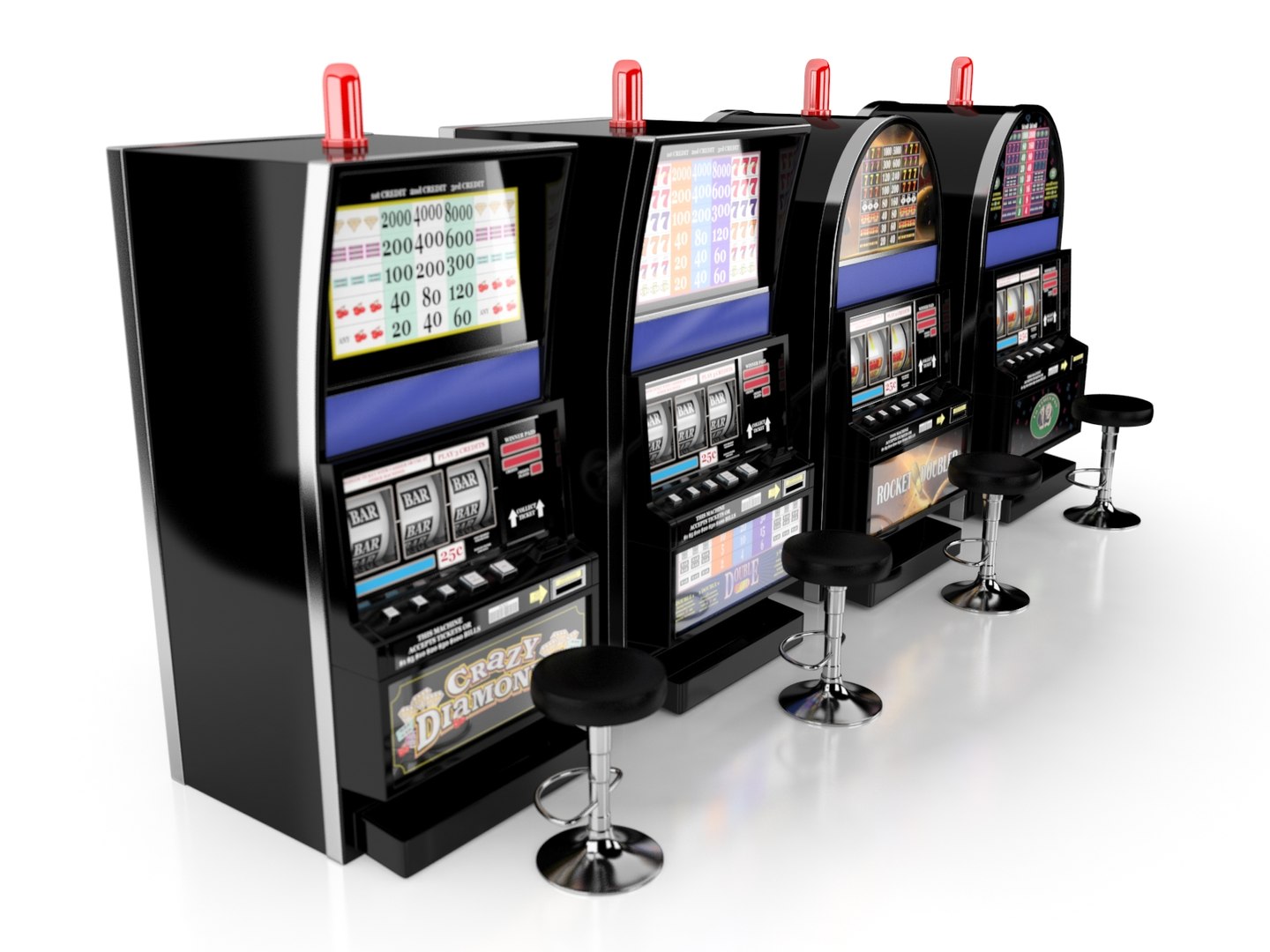 Slot Machines Set 3d Max