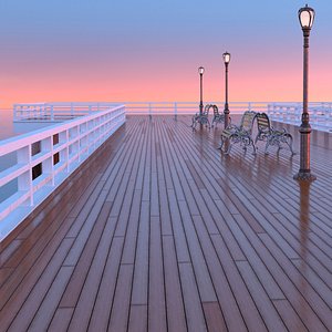 wooden pier bridge model