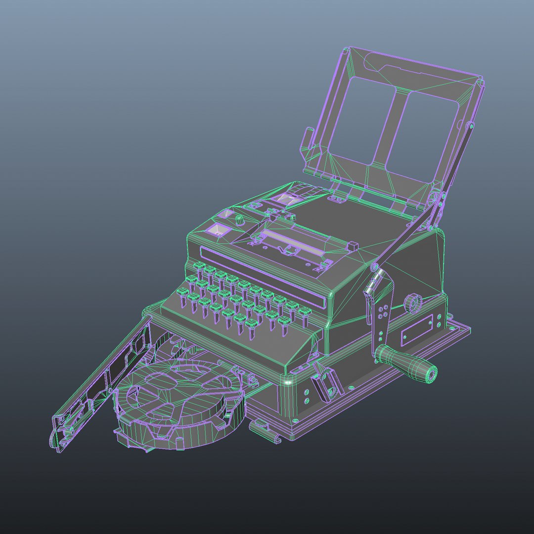 SG 41 Cipher Machine WWII German Encryption Device low-poly 3d model 3D model https://p.turbosquid.com/ts-thumb/Sa/kcu645/Kc/wiref1/png/1778147208/1920x1080/fit_q87/f3bf6fa3581b7e58f00f5bdfe99eb3d28ab880ce/wiref1.jpg