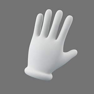 Cartoon Glove Hands Low Poly 5 fingers