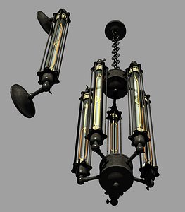 steampunk edison inspired lamp 3D model