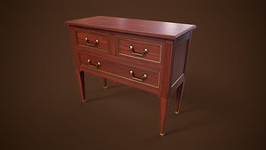 3D Vintage commode with drawers model