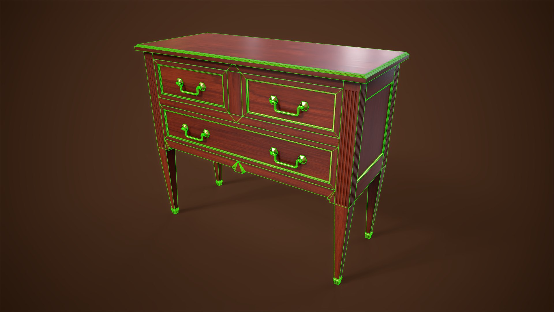 3D Vintage Commode With Drawers Model - TurboSquid 2053224