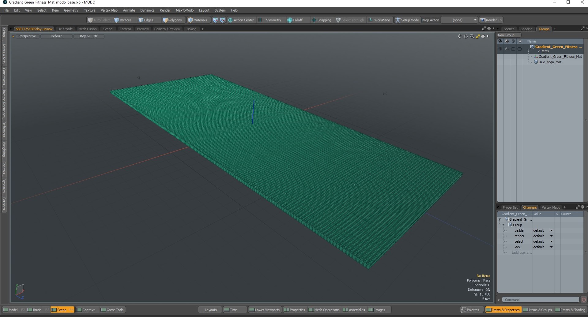 3D Gradient Green Fitness Mat - TurboSquid 2141588