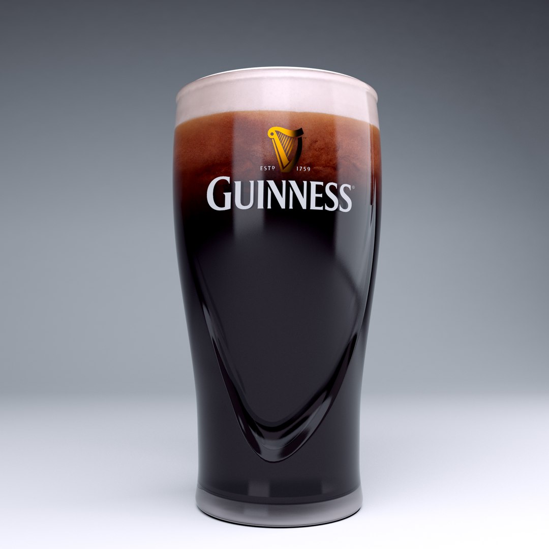 3d Model Guinness Beer Glass 6272