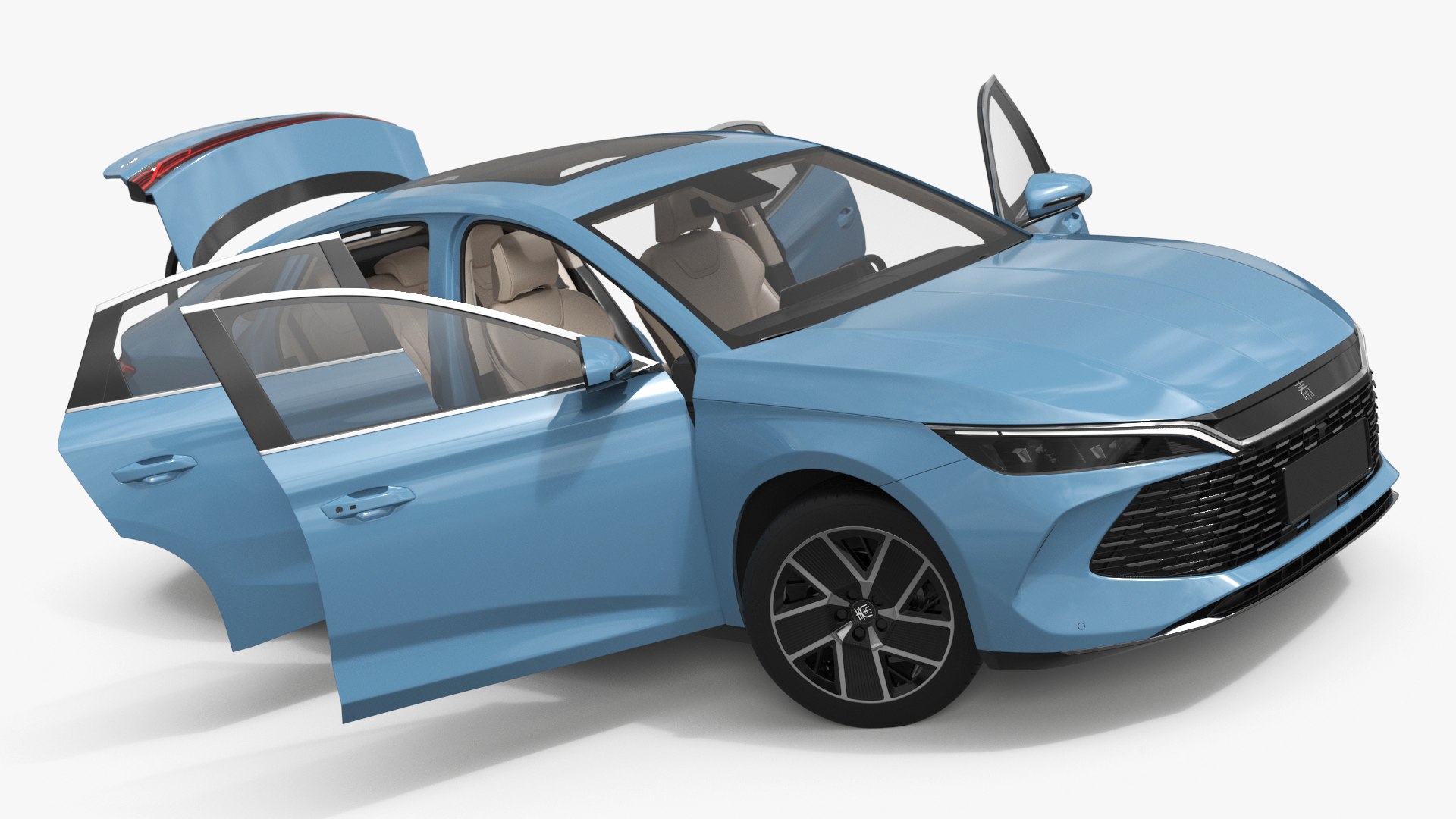 BYD Qin L DM-i Four-Door Saloon Deep Blue Rigged 3D model preview