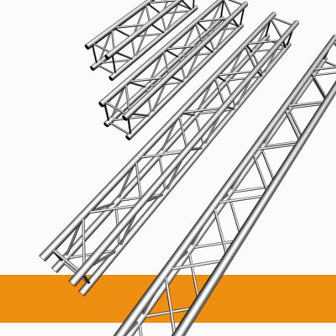 4 Pipes Truss Stages 3d Model