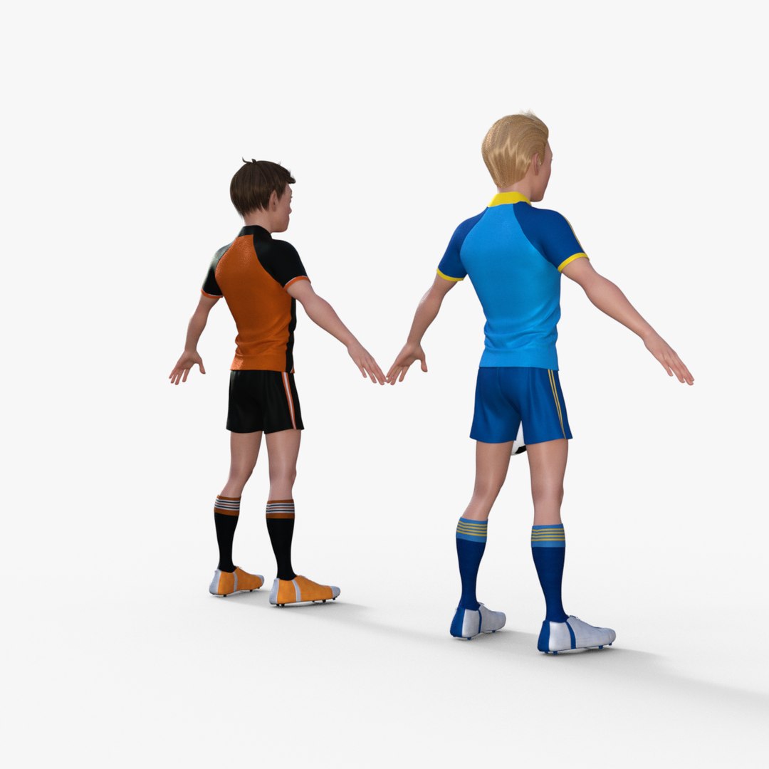 Cartoon Football Players 3D Model - TurboSquid 2196487