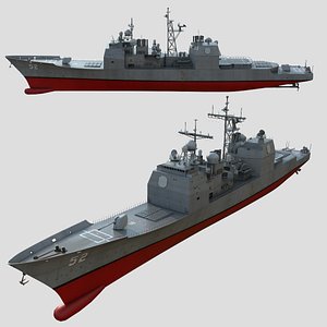 3D Aegis Cruiser CG-52 USS Bunker Hill