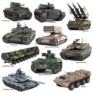 3D 10 Military Vehicles Collection v8 model