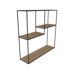 3D square oak metal