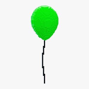 Voxel Green Balloon 3D model