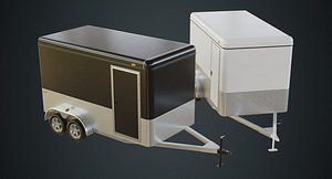3D cargo trailer 1a model