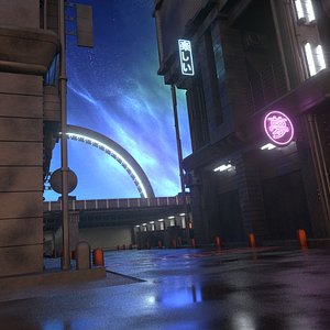 Advanced Cyberpunk Neon Street 3D model