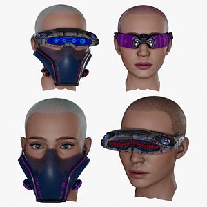 Sci fi Glasses Goggles and Mask Pack 1 3D
