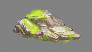 3D Moss boulders - D - mountains - rock - stone model