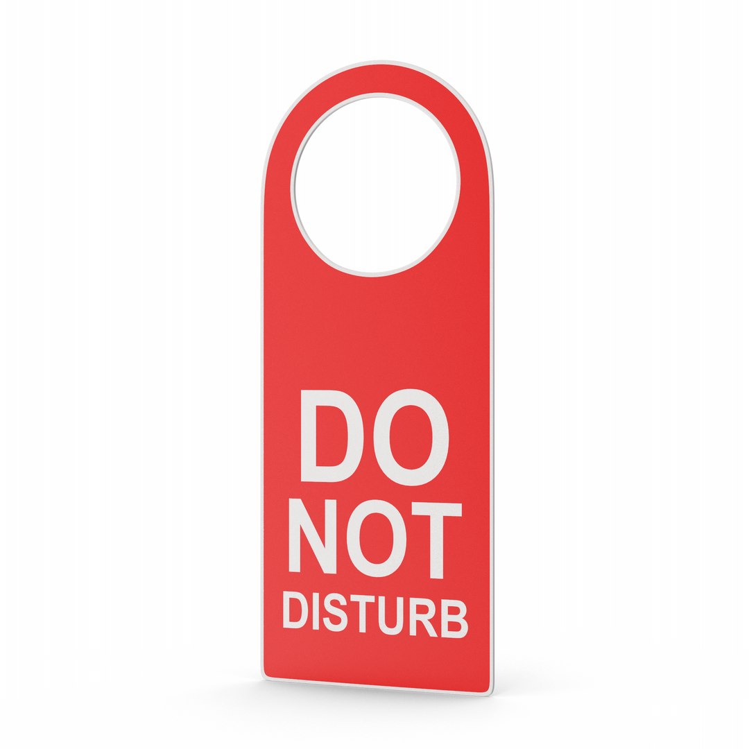 Do Not Disturb Hotel Room Door Hanging Tag 3D Model - TurboSquid 2271578