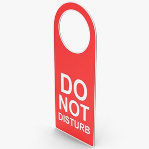 Do Not Disturb Hotel Room Door Hanging Tag 3D model