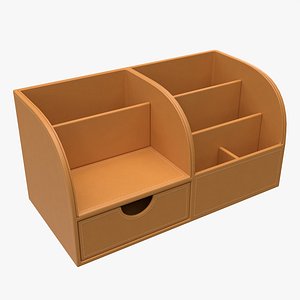 3D Multifunctional Leather Desk Organizer