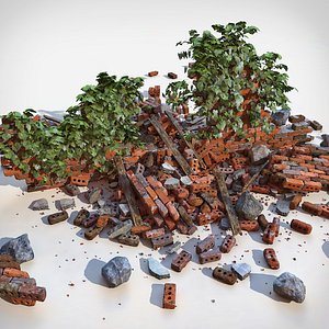 3d brick v-ray model