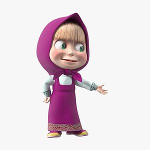 Cartoon Character Masha Rigged for Maya model