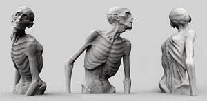 3D zombie sculpture creature model