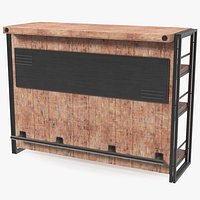 Home Bar Counter Unit Industrial Style