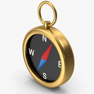Gold Cartoony Compass 3D