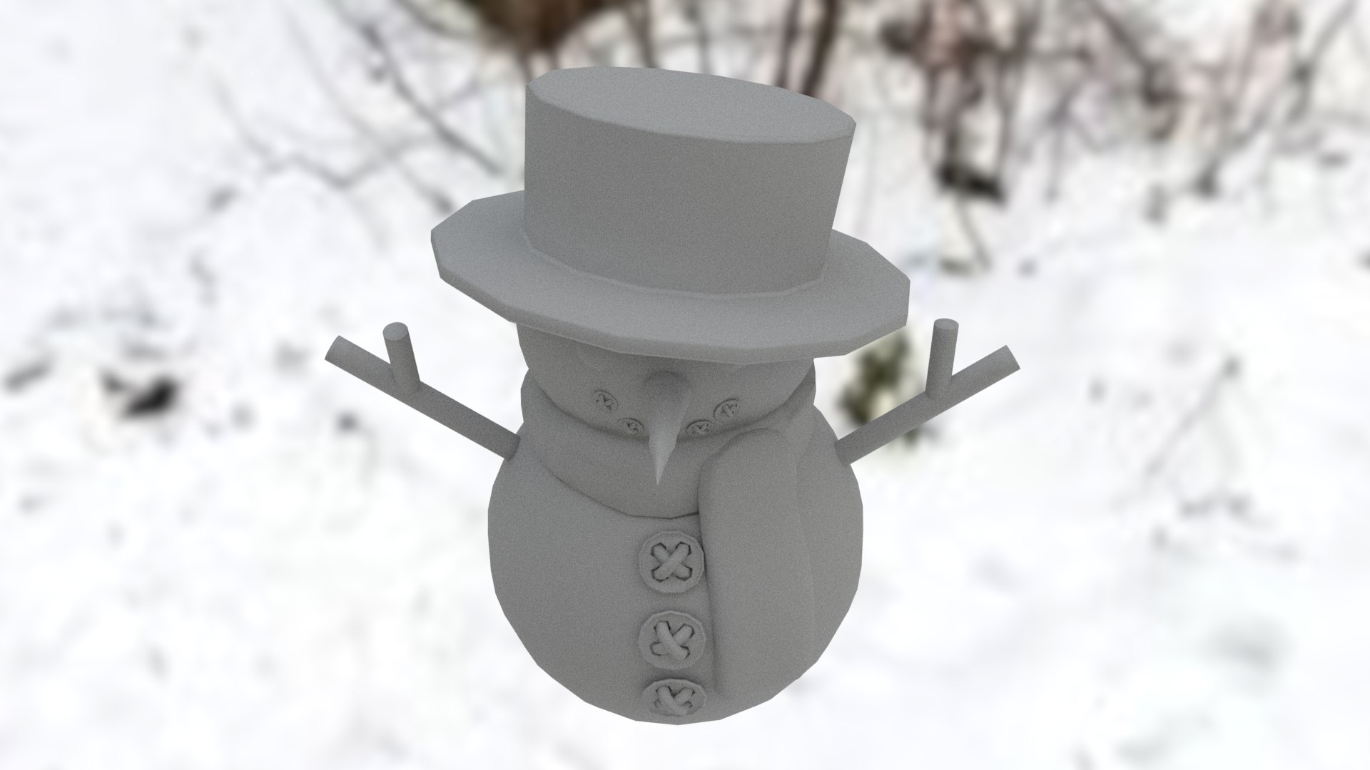 3D Snowman - TurboSquid 2154577